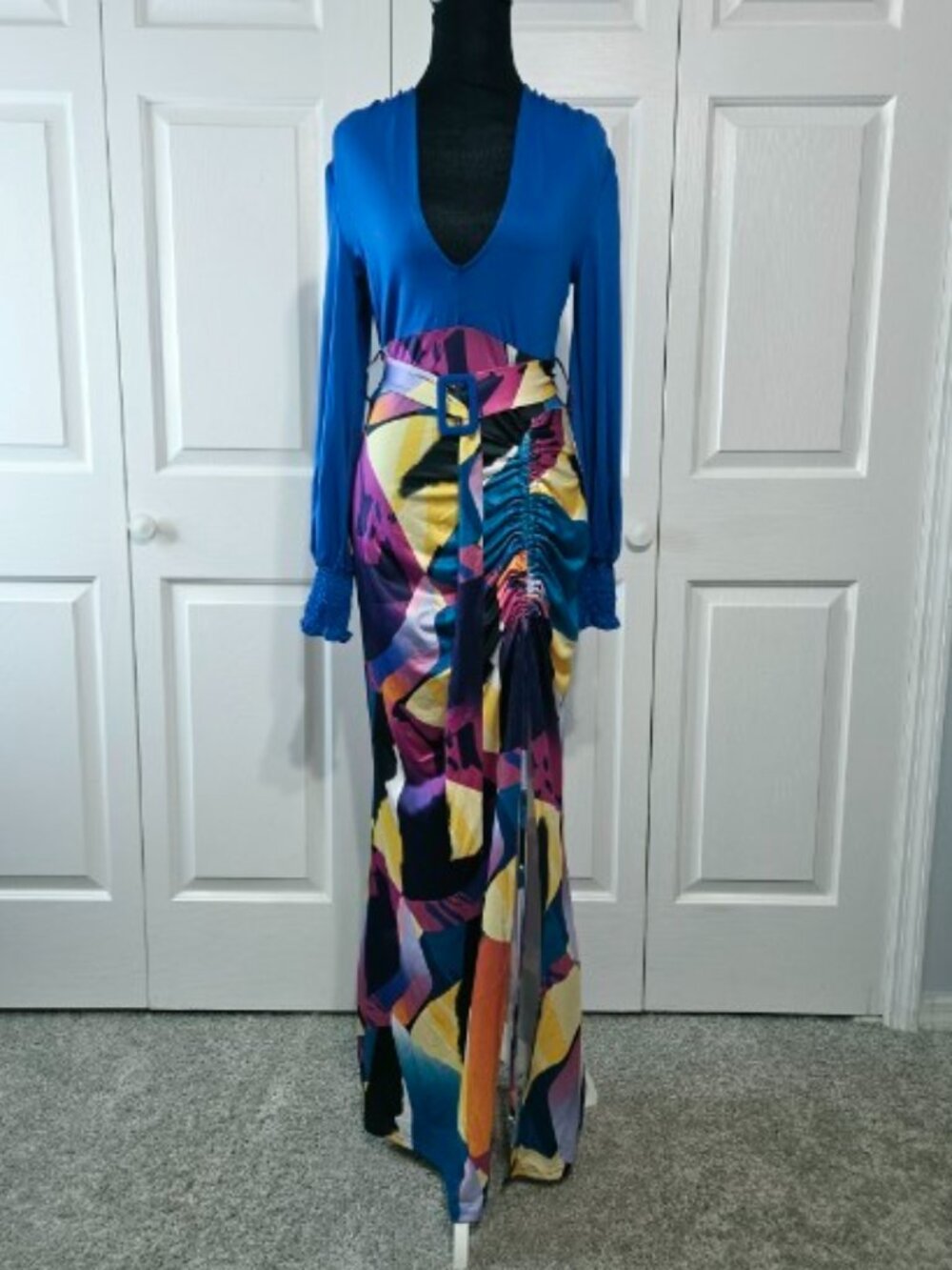 Ruched Bodycon Maxi Dress